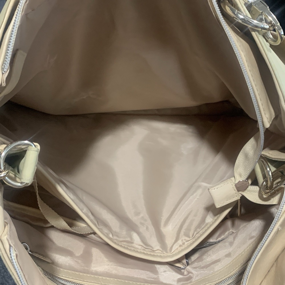 Beis The Baby Bag in Beige/Cream Trim Vegan Leather Multi Straps - Picture 13 of 16